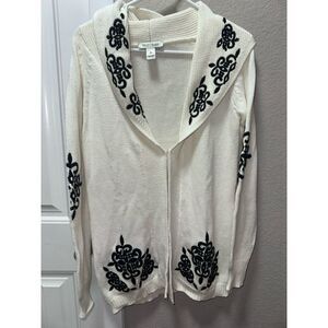 White House Black Market Embroidered Cardigan
